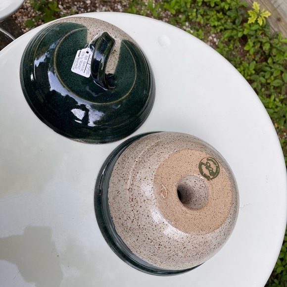 Farmhouse Pottery Steamer 2qt. Green and Blue glazed stoneware - Picture 4 of 6